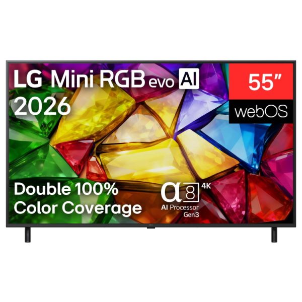 טלוויזיה חכמה 55" LG 4K Mini RGB אל ג'י 55MRGB85B6C