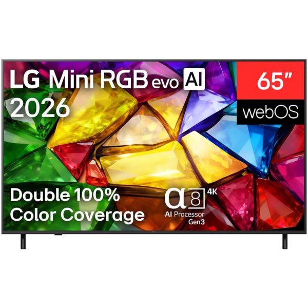 טלוויזיה חכמה 65" LG 4K Mini RGB AI אל ג'י 65MRGB85B6C